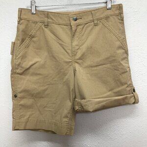 Carhartt Force Work Shorts Womens 10 Khaki BS213-W Original Fit Roll Tab